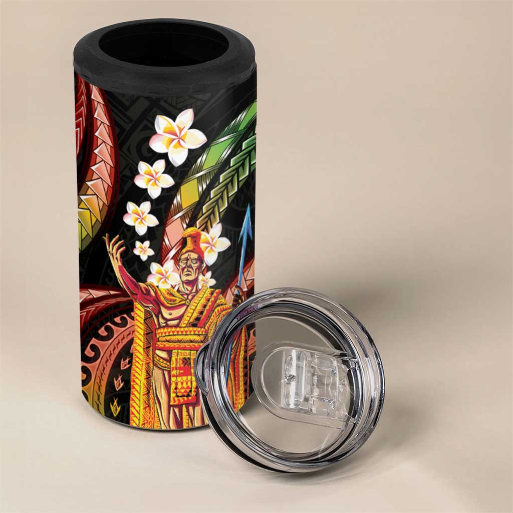 Hawaii King Kamehameha 4 in 1 Can Cooler Tumbler Fantastic Plumeria Reggae