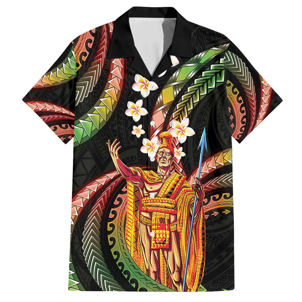 Hawaii King Kamehameha Family Matching Long Sleeve Bodycon Dress and Hawaiian Shirt Fantastic Plumeria Reggae