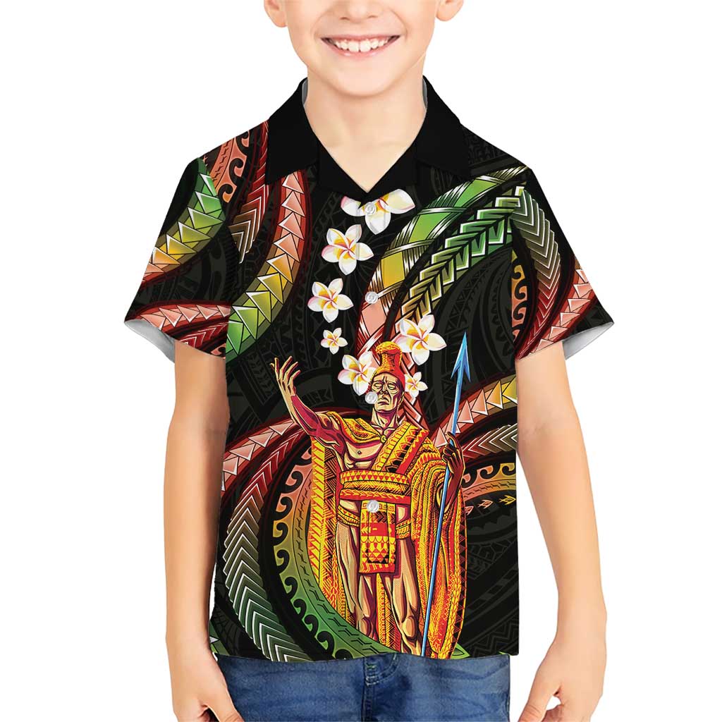 Hawaii King Kamehameha Family Matching Short Sleeve Bodycon Dress and Hawaiian Shirt Fantastic Plumeria Reggae