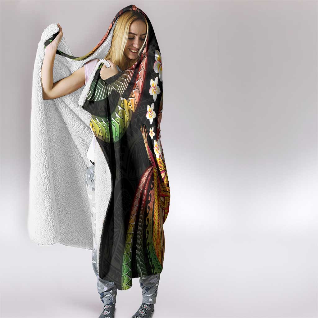 Hawaii King Kamehameha Hooded Blanket Fantastic Plumeria Reggae
