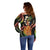 Hawaii King Kamehameha Off Shoulder Sweater Fantastic Plumeria Reggae