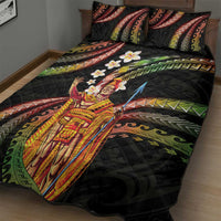 Hawaii King Kamehameha Quilt Bed Set Fantastic Plumeria Reggae