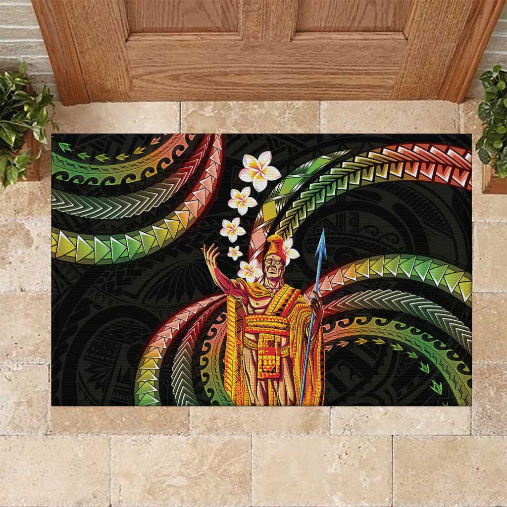 Hawaii King Kamehameha Rubber Doormat Fantastic Plumeria Reggae
