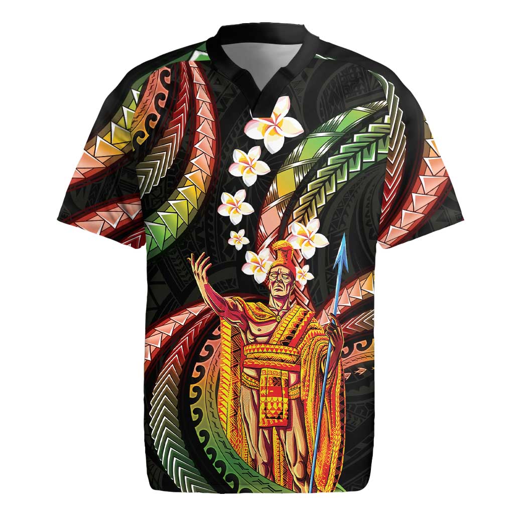 Hawaii King Kamehameha Rugby Jersey Fantastic Plumeria Reggae