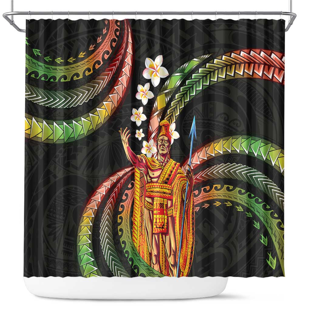 Hawaii King Kamehameha Shower Curtain Fantastic Plumeria Reggae