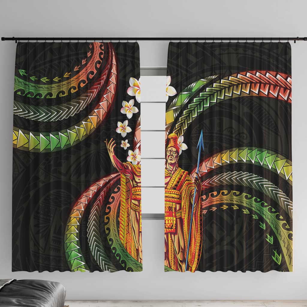 Hawaii King Kamehameha Window Curtain Fantastic Plumeria Reggae