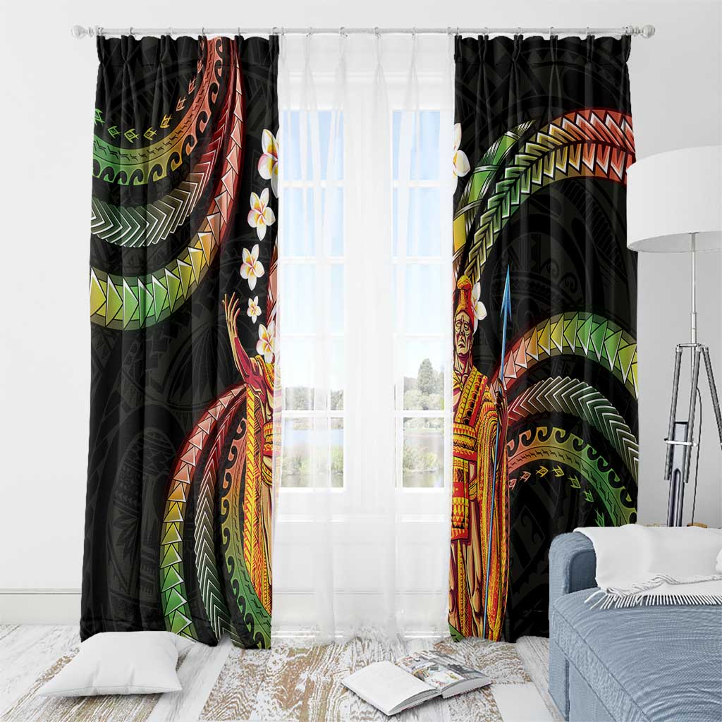 Hawaii King Kamehameha Window Curtain Fantastic Plumeria Reggae