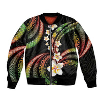 Hawaii Plumeria Reggae Bomber Jacket Polynesian Pattern