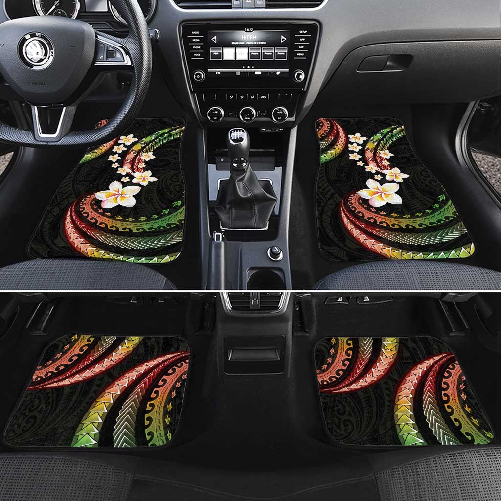 Hawaii Plumeria Reggae Car Mats Polynesian Pattern
