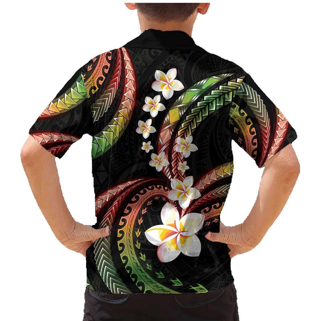 Hawaii Plumeria Reggae Family Matching Mermaid Dress and Hawaiian Shirt Polynesian Pattern