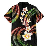 Hawaii Plumeria Reggae Family Matching Tank Maxi Dress and Hawaiian Shirt Polynesian Pattern