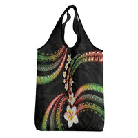 Hawaii Plumeria Reggae Grocery Bag Polynesian Pattern