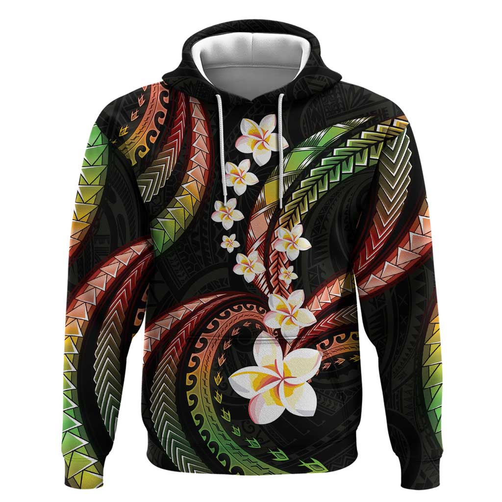 Hawaii Plumeria Reggae Hoodie Polynesian Pattern