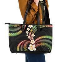 Hawaii Plumeria Reggae Leather Tote Bag Polynesian Pattern