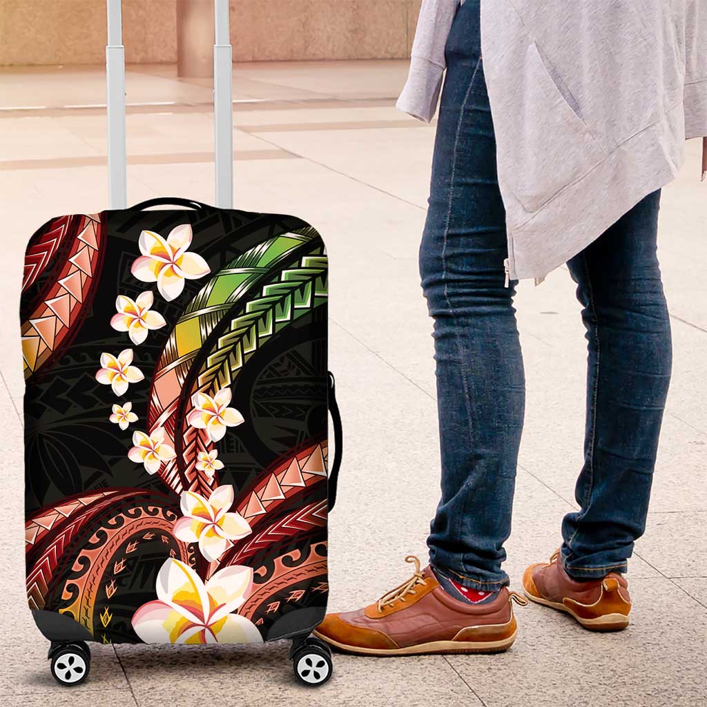Hawaii Plumeria Reggae Luggage Cover Polynesian Pattern