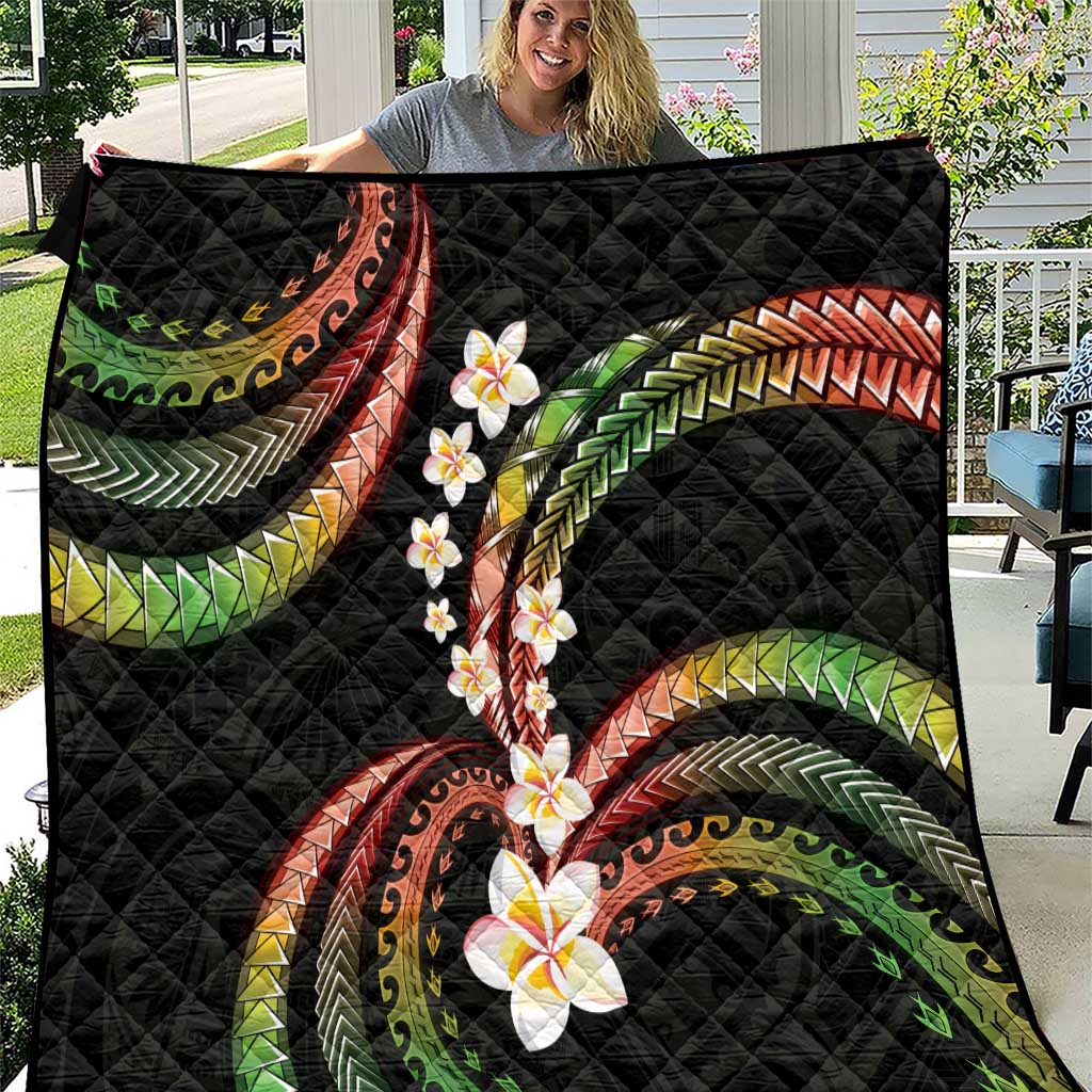 Hawaii Plumeria Reggae Quilt Polynesian Pattern