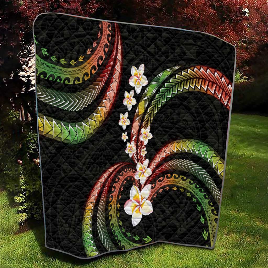 Hawaii Plumeria Reggae Quilt Polynesian Pattern