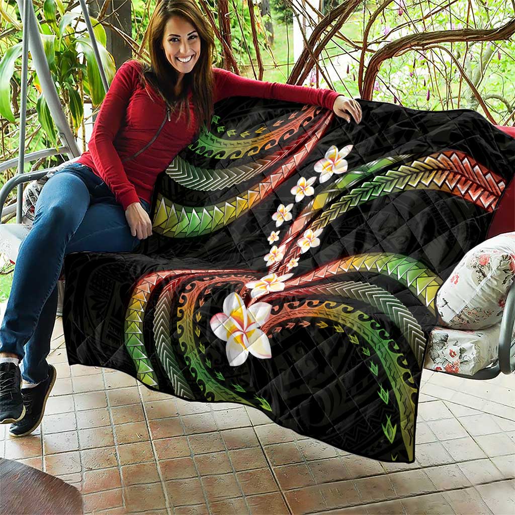 Hawaii Plumeria Reggae Quilt Polynesian Pattern