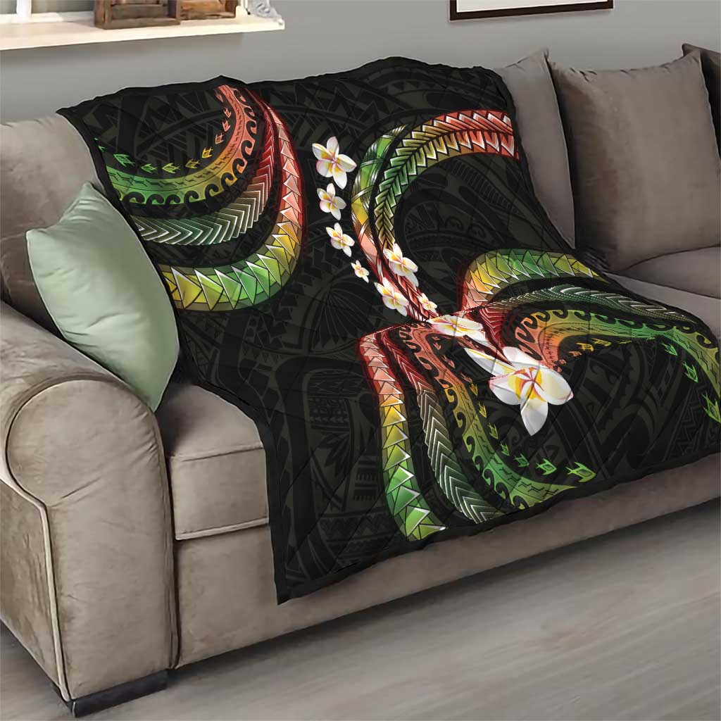 Hawaii Plumeria Reggae Quilt Polynesian Pattern