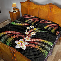 Hawaii Plumeria Reggae Quilt Bed Set Polynesian Pattern