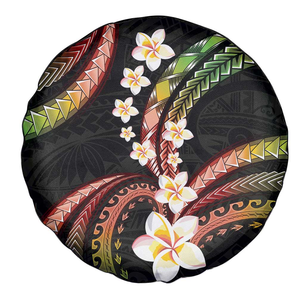 Hawaii Plumeria Reggae Spare Tire Cover Polynesian Pattern