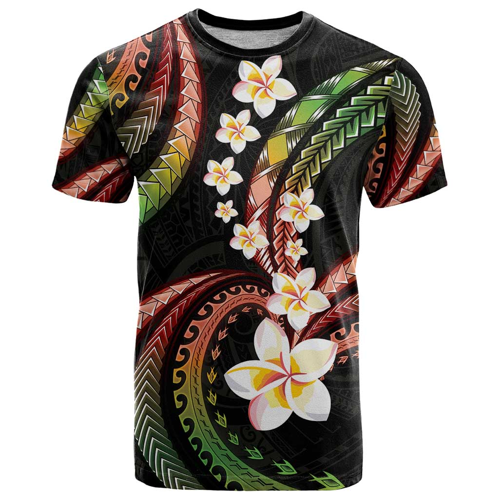 Hawaii Plumeria Reggae T Shirt Polynesian Pattern