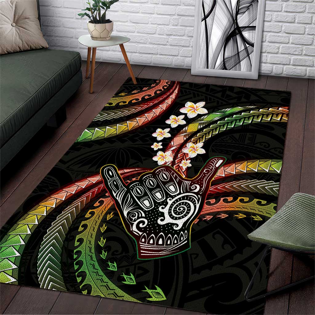 Hawaii Shaka Sign Area Rug Fantastic Frangipani Reggae