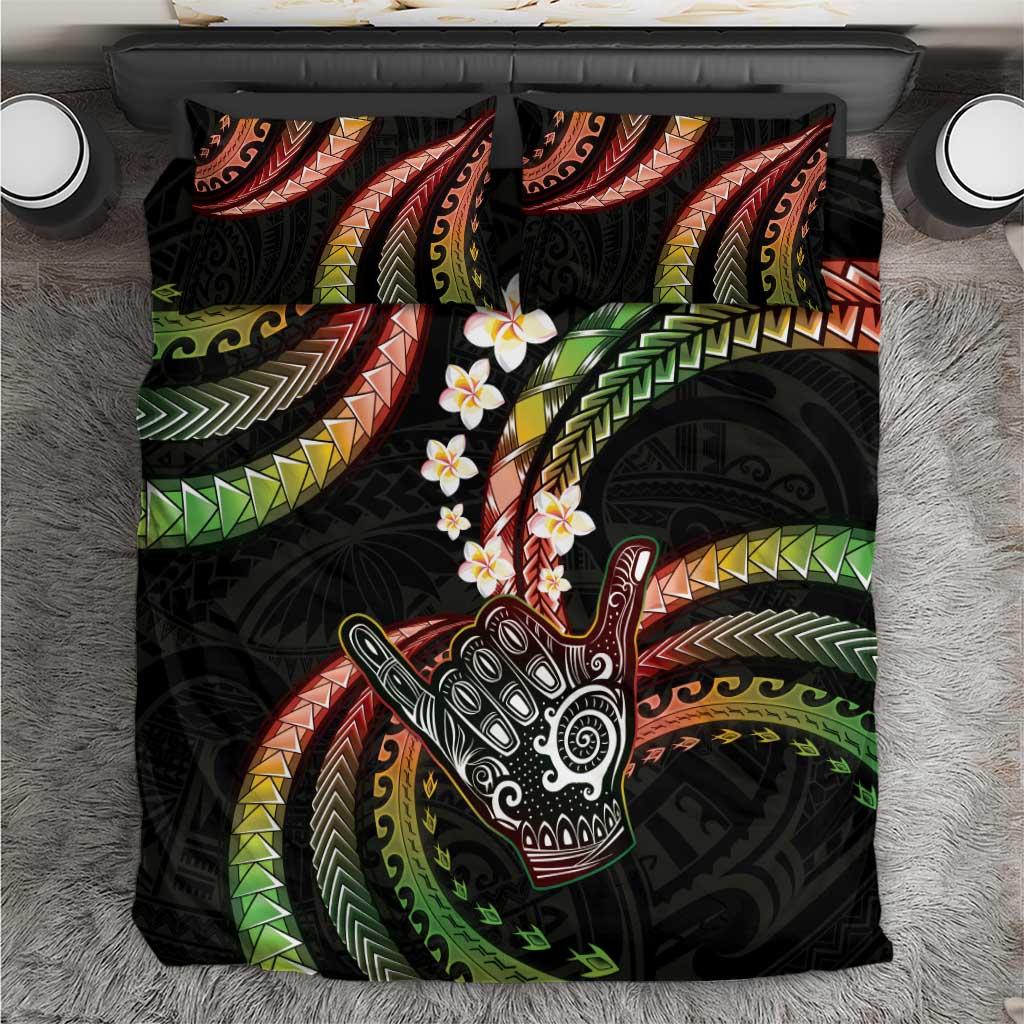 Hawaii Shaka Sign Bedding Set Fantastic Frangipani Reggae