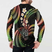 Hawaii Shaka Sign Button Sweatshirt Fantastic Frangipani Reggae