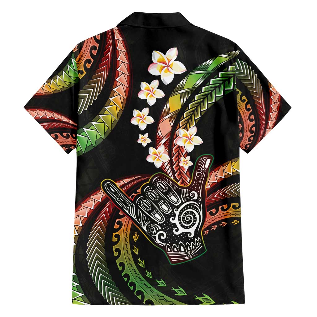 Hawaii Shaka Sign Family Matching Puletasi and Hawaiian Shirt Fantastic Frangipani Reggae