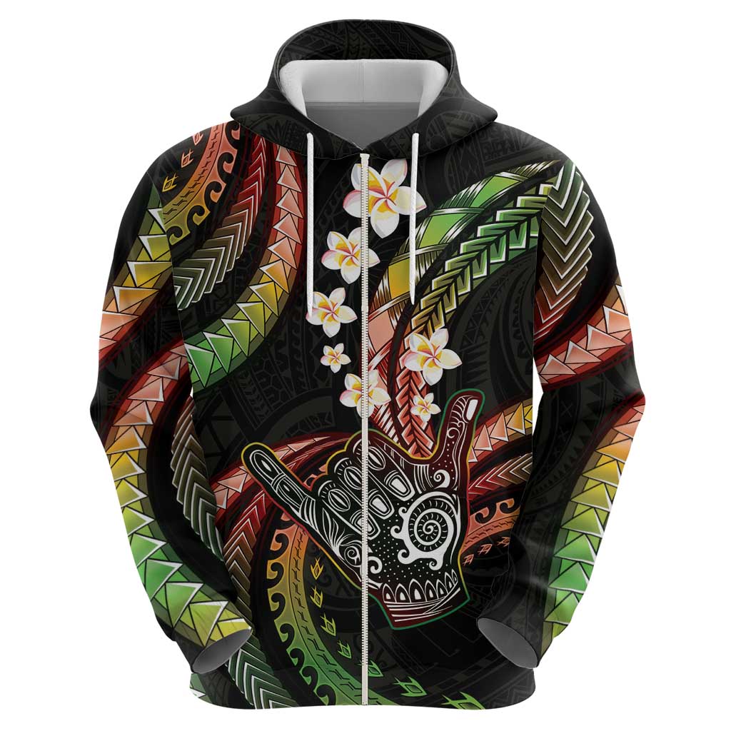 Hawaii Shaka Sign Hoodie Fantastic Frangipani Reggae