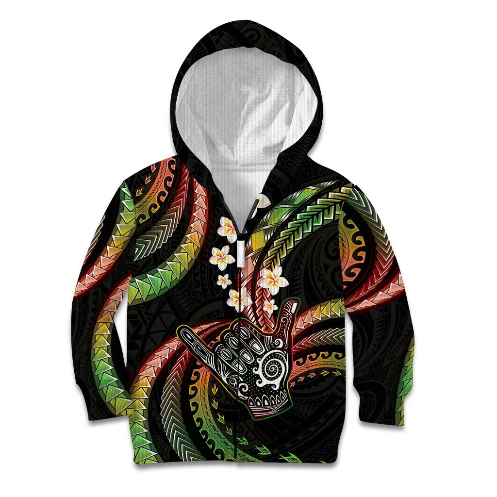 Hawaii Shaka Sign Kid Hoodie Fantastic Frangipani Reggae