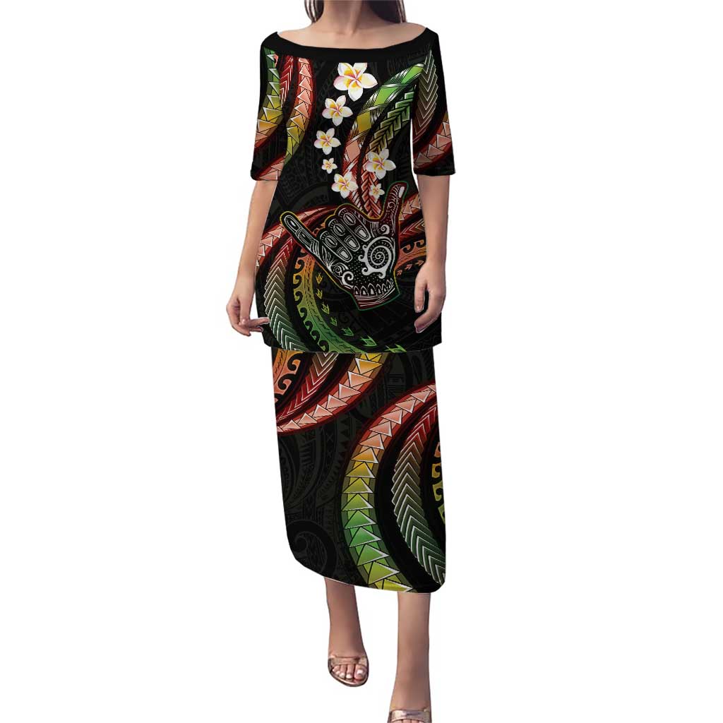 Hawaii Shaka Sign Puletasi Fantastic Frangipani Reggae