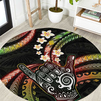 Hawaii Shaka Sign Round Carpet Fantastic Frangipani Reggae