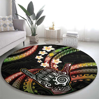 Hawaii Shaka Sign Round Carpet Fantastic Frangipani Reggae