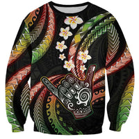 Hawaii Shaka Sign Sweatshirt Fantastic Frangipani Reggae