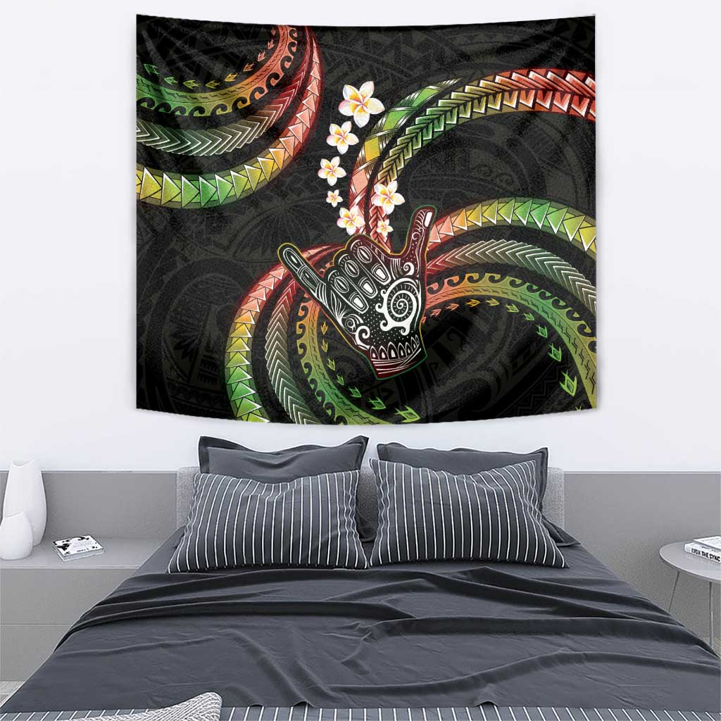Hawaii Shaka Sign Tapestry Fantastic Frangipani Reggae