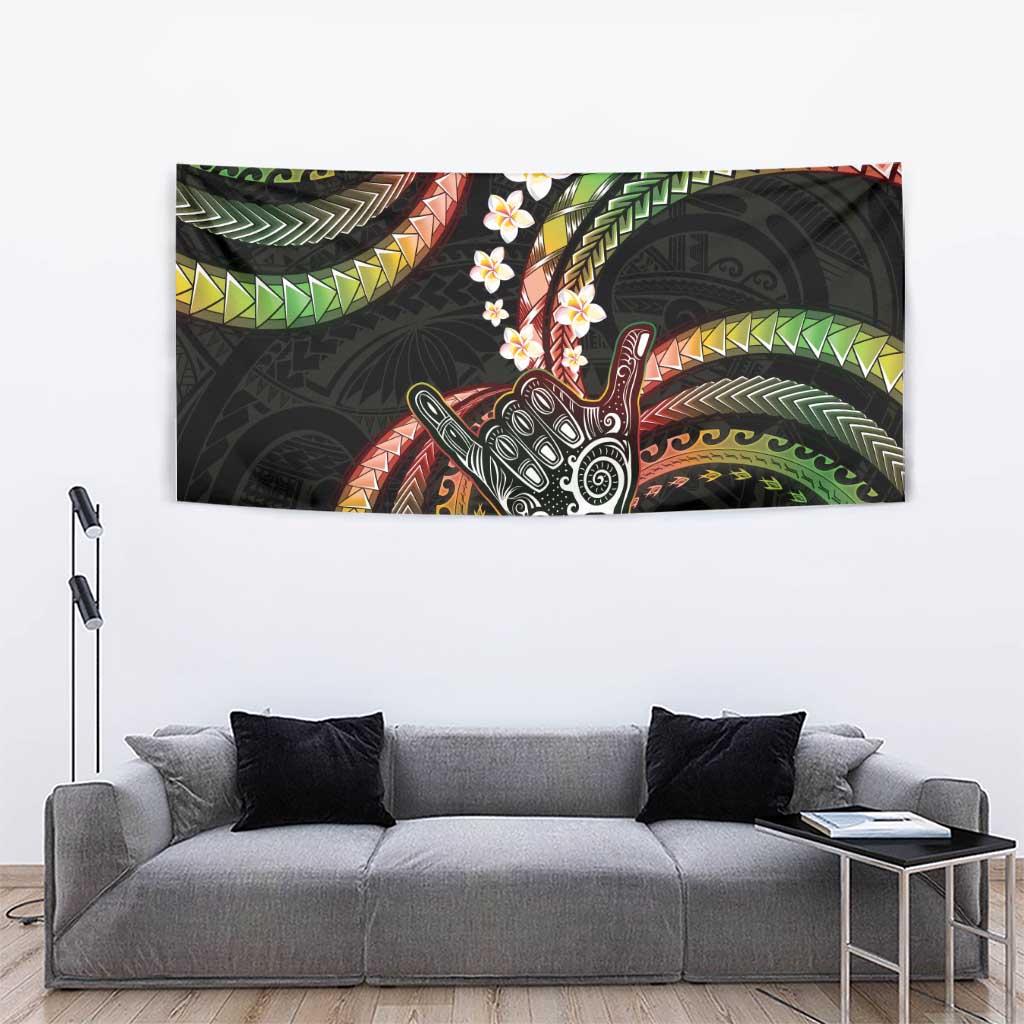 Hawaii Shaka Sign Tapestry Fantastic Frangipani Reggae