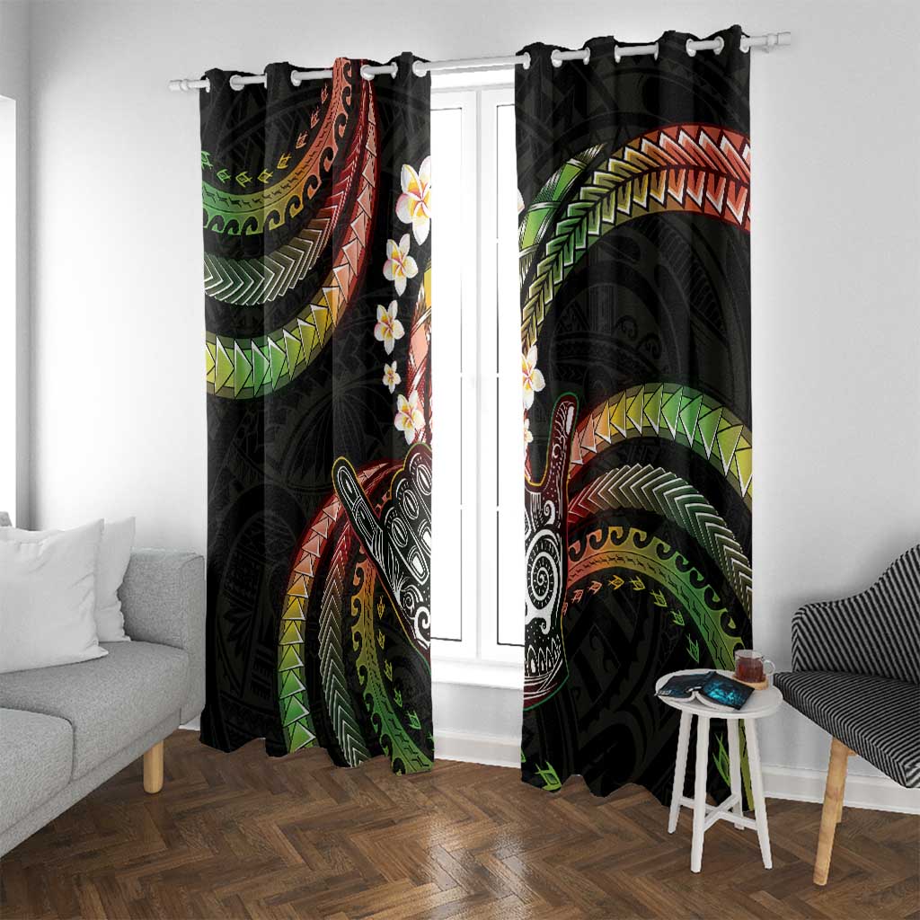Hawaii Shaka Sign Window Curtain Fantastic Frangipani Reggae