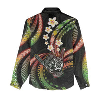 Hawaii Shaka Sign Women Casual Shirt Fantastic Frangipani Reggae