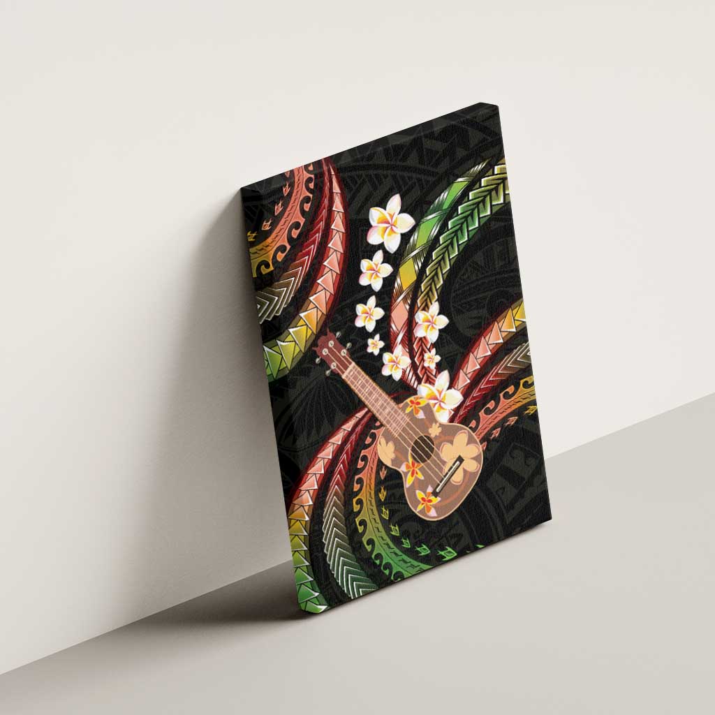 Hawaiian Ukulele Canvas Wall Art Jawaiian Fantastic Plumeria