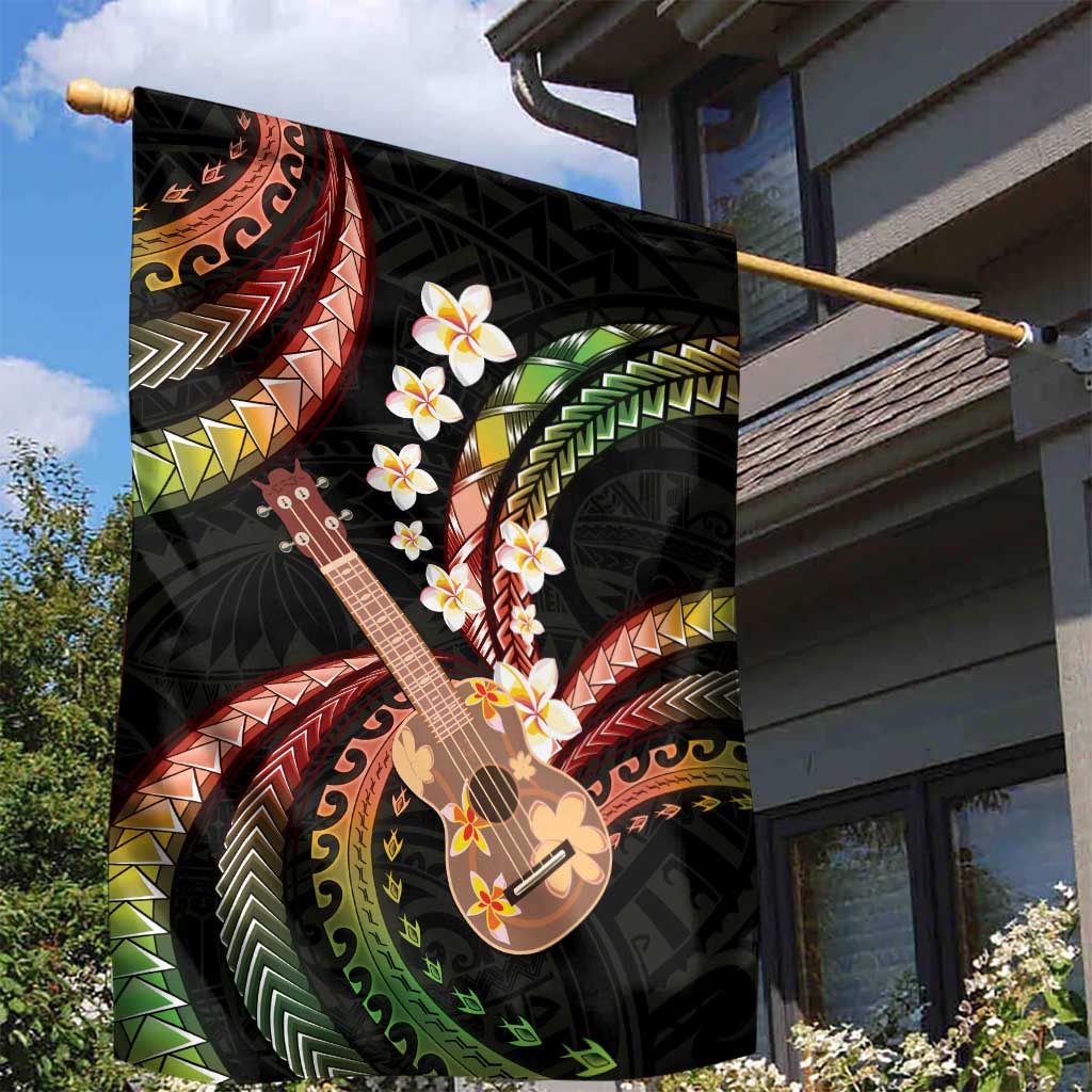 Hawaiian Ukulele Garden Flag Jawaiian Fantastic Plumeria