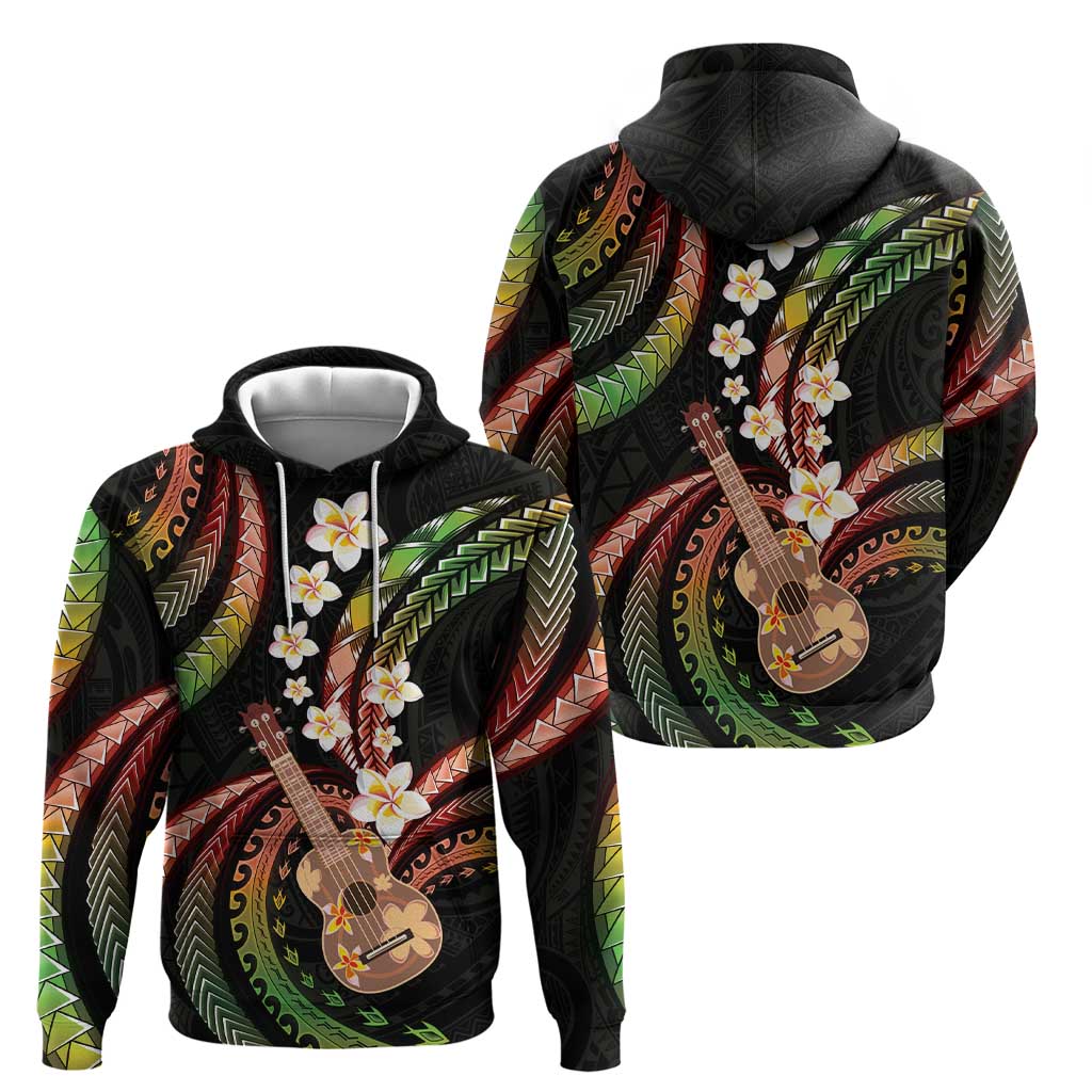 Hawaiian Ukulele Hoodie Jawaiian Fantastic Plumeria