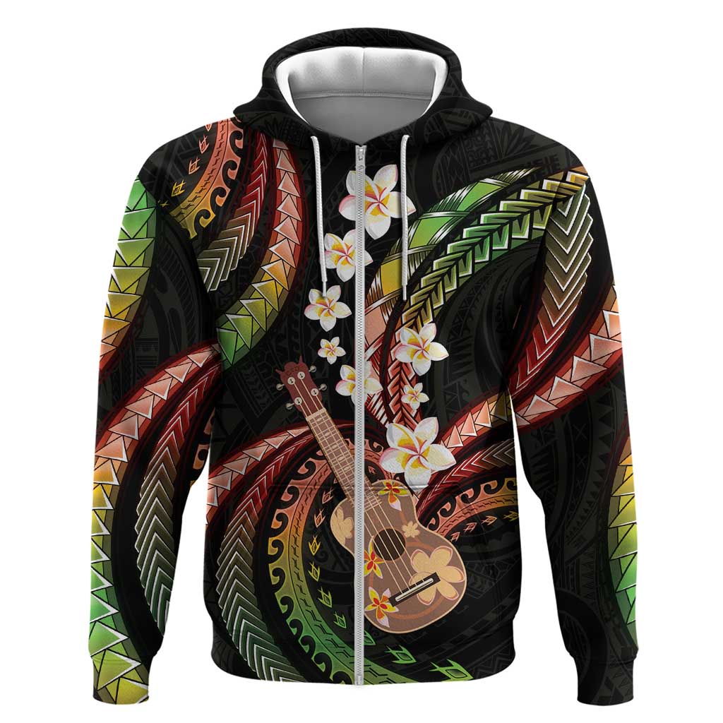 Hawaiian Ukulele Hoodie Jawaiian Fantastic Plumeria