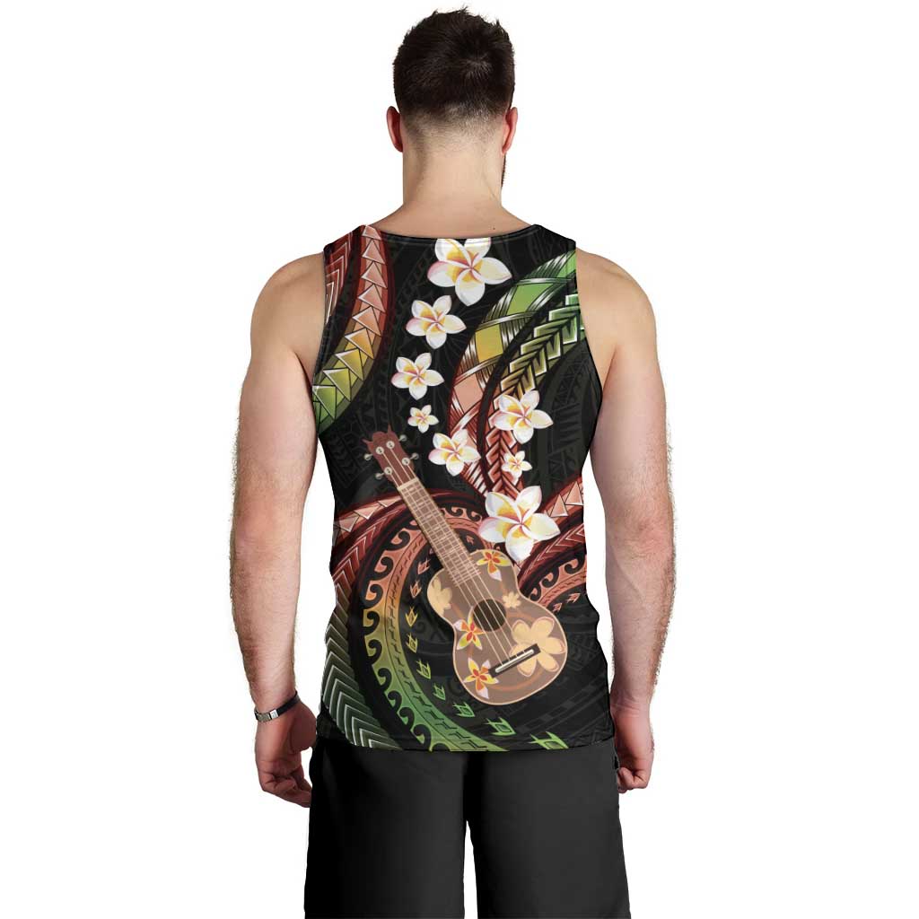 Hawaiian Ukulele Men Tank Top Jawaiian Fantastic Plumeria