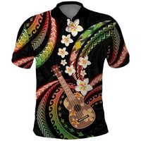 Hawaiian Ukulele Polo Shirt Jawaiian Fantastic Plumeria