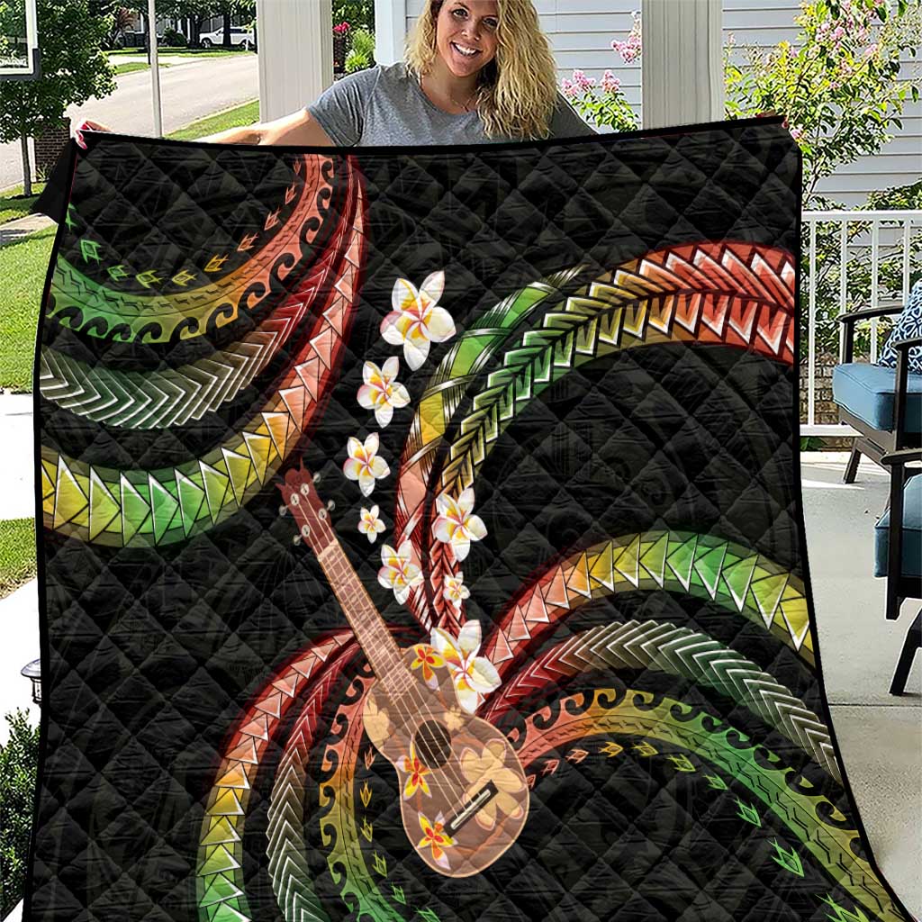 Hawaiian Ukulele Quilt Jawaiian Fantastic Plumeria