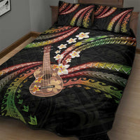 Hawaiian Ukulele Quilt Bed Set Jawaiian Fantastic Plumeria