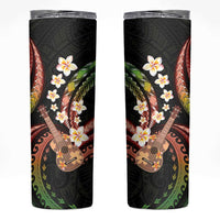 Hawaiian Ukulele Skinny Tumbler Jawaiian Fantastic Plumeria