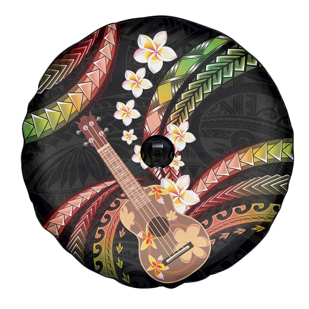 Hawaiian Ukulele Spare Tire Cover Jawaiian Fantastic Plumeria